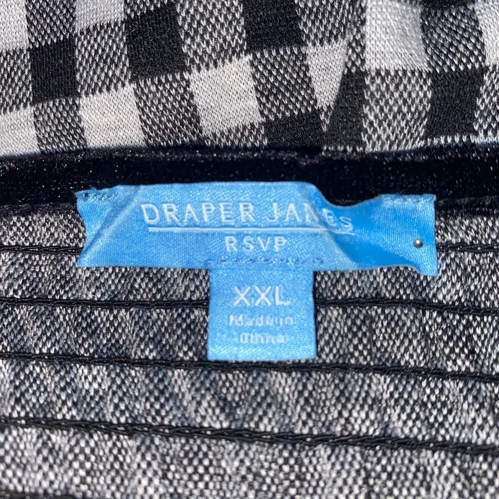 DRAPER JAMES RSVP Midi Gingham Print Sleeveless Flannel Dress BLK/WHT SZ XXL - Picture 4 of 7